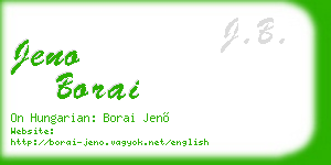 jeno borai business card